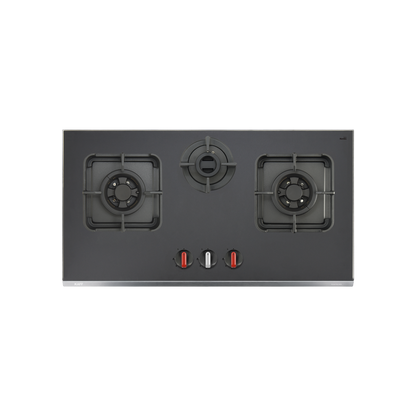 CRYSTAL NOIR 823- 3 Burners Built-in Hob with Frosted Crystal Black Glass Finish