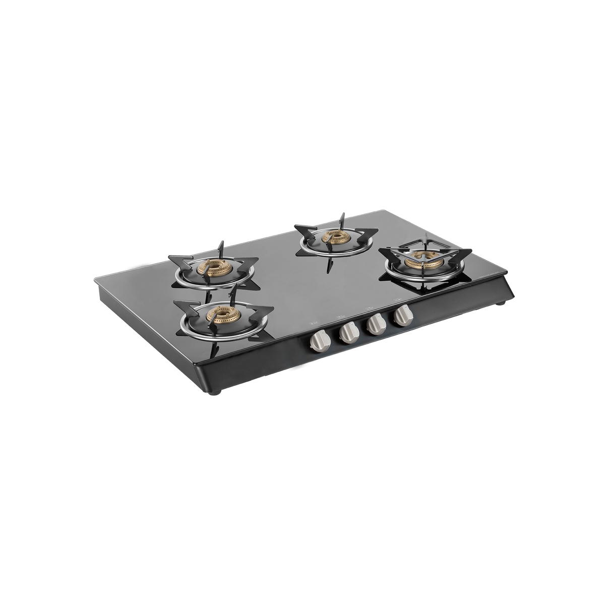 CTB694B / CTB694BAI (Auto Ignition) 4 Brass Burners Cooktop, Black Toughened Glass (8 mm)
