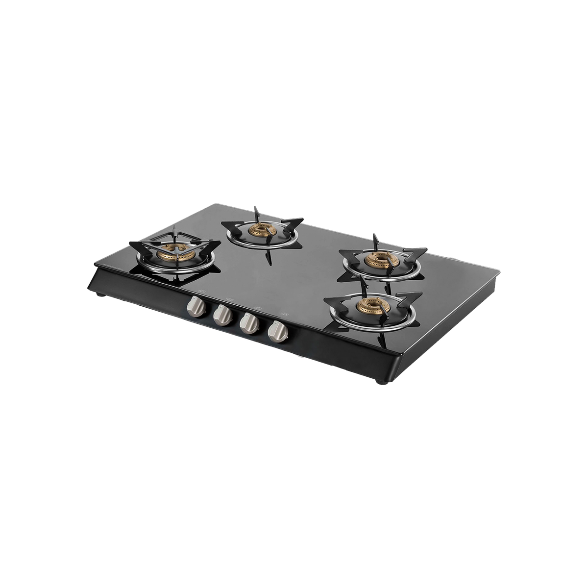 CTB694B / CTB694BAI (Auto Ignition) 4 Brass Burners Cooktop, Black Toughened Glass (8 mm)