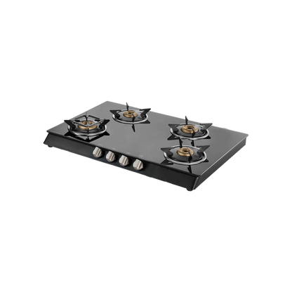CTB694B / CTB694BAI (Auto Ignition) 4 Brass Burners Cooktop, Black Toughened Glass (8 mm)