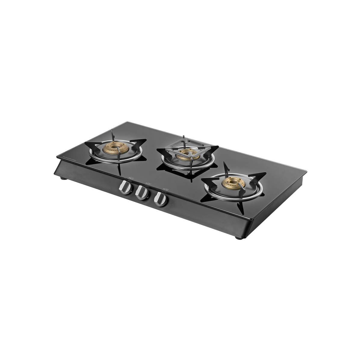 CTB713B / CTB713BAI (Auto Ignition) 3 Brass Burners Cooktop, Black Toughened Glass (8mm)
