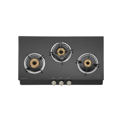 CTB713B / CTB713BAI (Auto Ignition) 3 Brass Burners Cooktop, Black Toughened Glass (8mm)