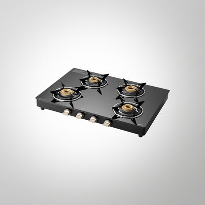 CTE694B- High Efficiency Brass Burners Cooktop with Manual Ignition, 4 Burners- 2 Big, 2 Small