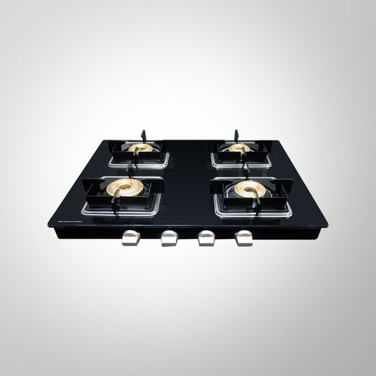 CTJ 63 4B , 4 Burners Cooktop, 8mm Thick Black Toughened Glass