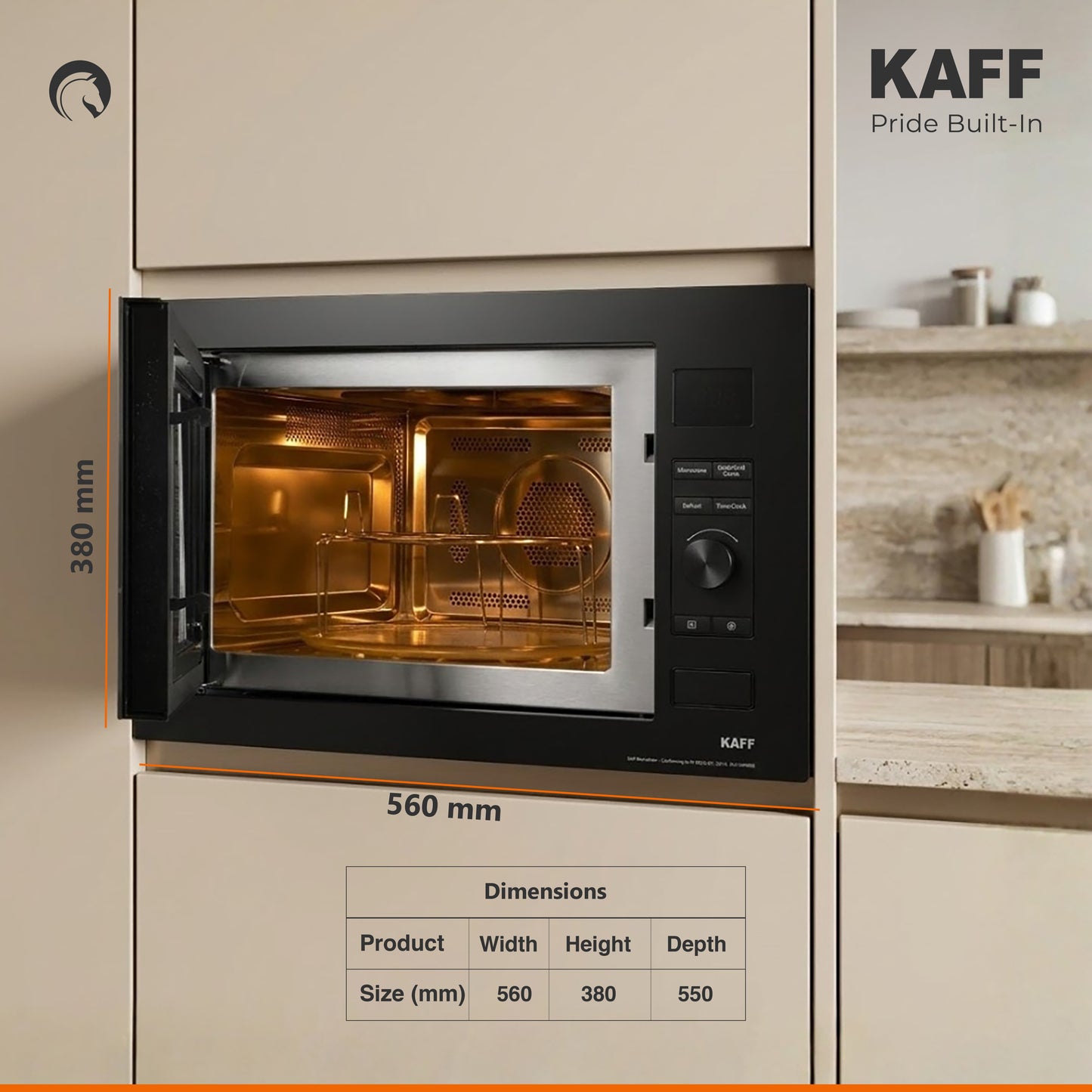 KB5A- 34L Built-in Microwave with Grill & Convection, Child Lock, Digital Display