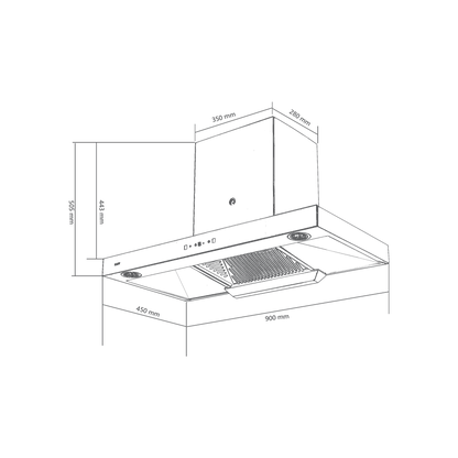 ELECTRA DHC 90 - Filter-less Chimney, Dry Heat Auto Clean Technology
