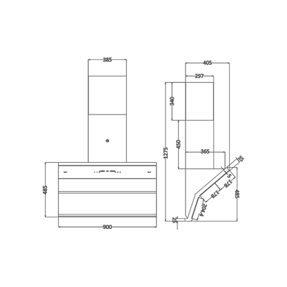 FALCON DX 90 - Energy Saving Chimney with Frosted LED Lights