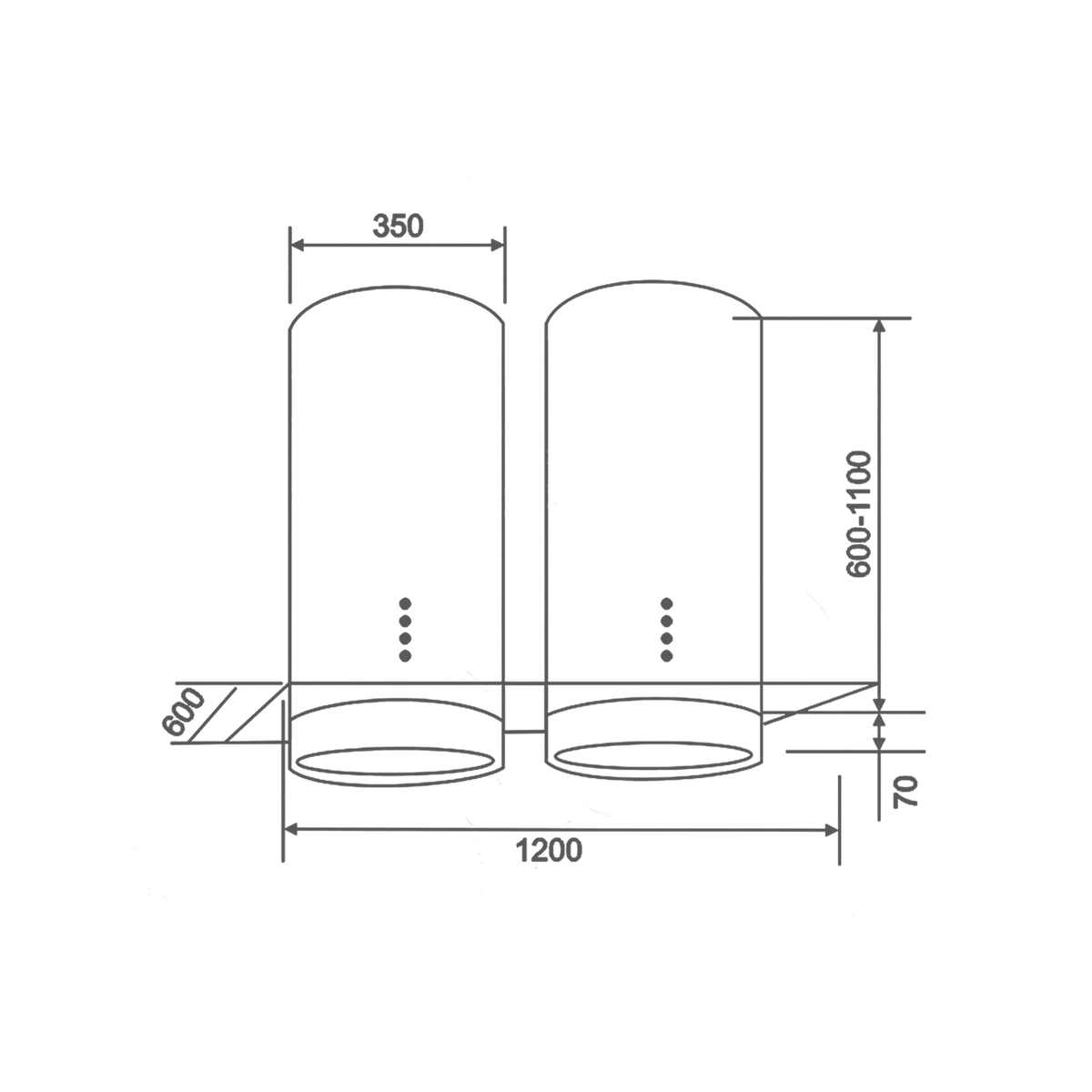 FLORA TWIN DX - 120 (ISLAND) | Unique Twin Cylinder Design | Stainless Steel Finish CS