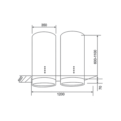 FLORA TWIN DX - 120 (ISLAND) | Unique Twin Cylinder Design | Stainless Steel Finish CS