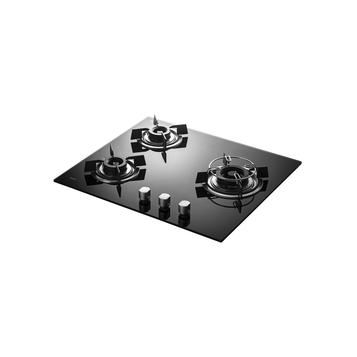 HBR 603 B- 3 Brass Burners Built-in Hob, Auto Electric Ignition, Black Tempered Glass