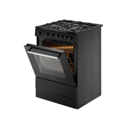 KAB 60- Cooking Range with Electric Oven, Matt Black Finish, Auto Electric Ignition