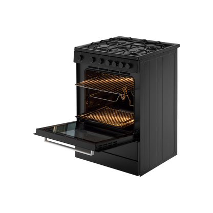 KAB 60- Cooking Range with Electric Oven, Matt Black Finish, Auto Electric Ignition