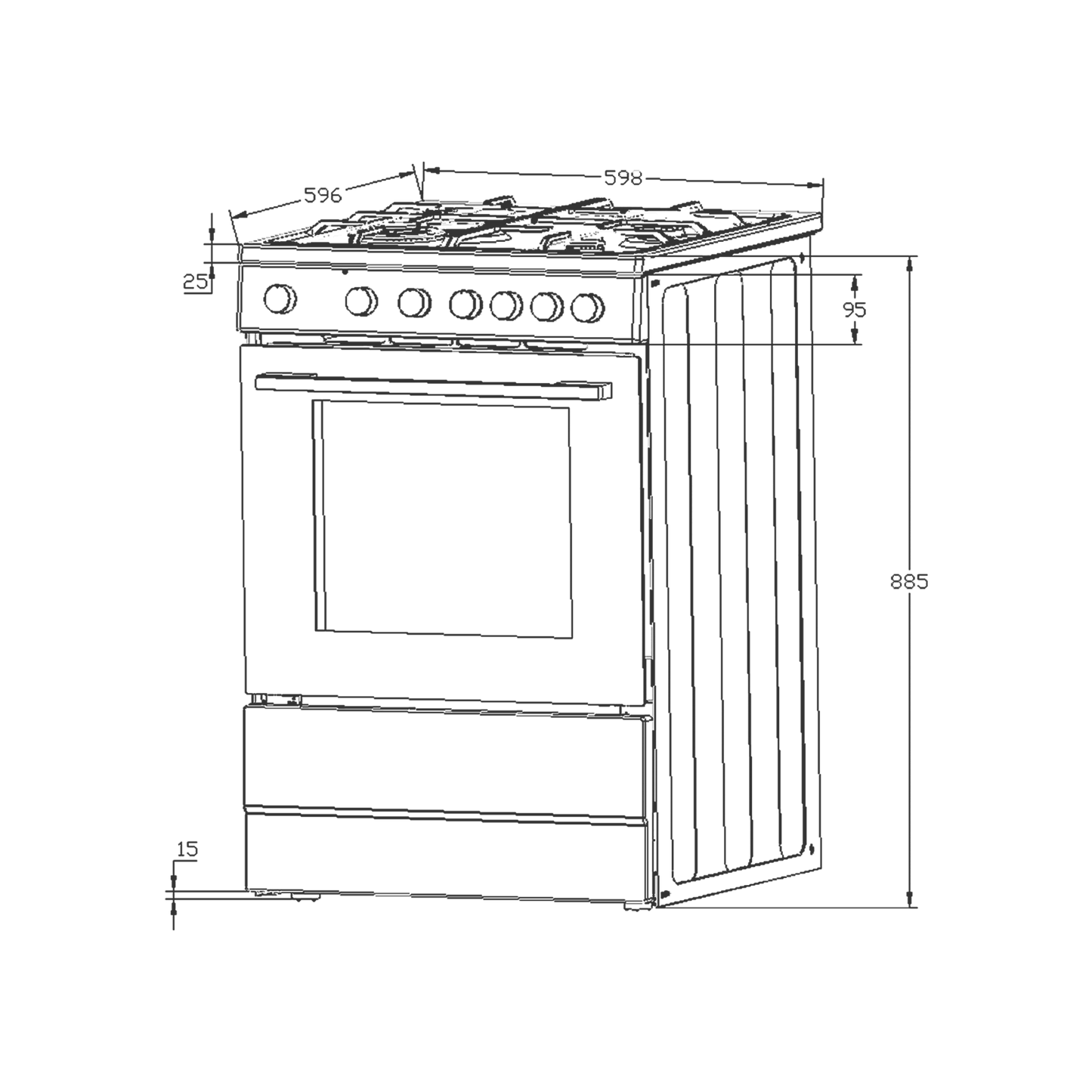KAB 60- Cooking Range with Electric Oven, Matt Black Finish, Auto Electric Ignition