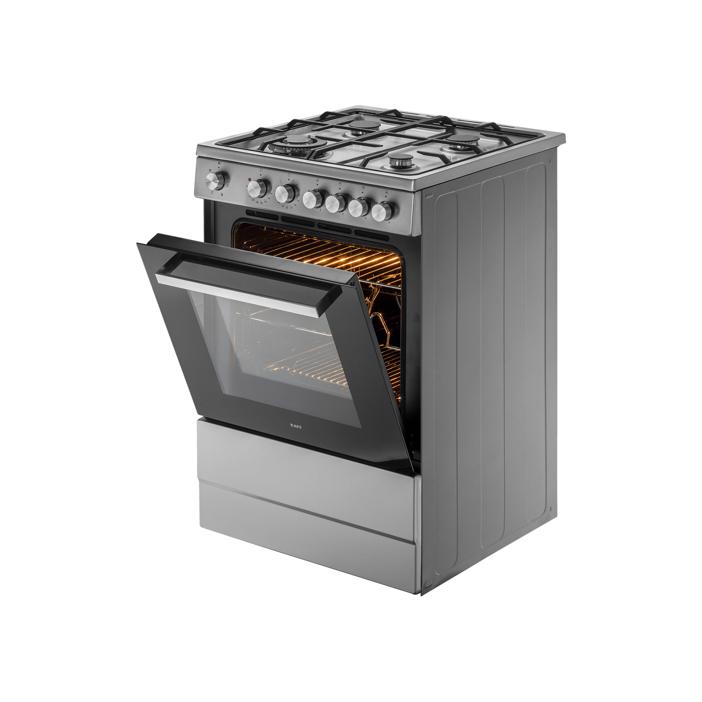 KAB 60 SS Cooking Range with Electric Oven, 4 Gas Burners with One Big Triple Ring Burner