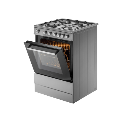 KAB 60 SS Cooking Range with Electric Oven, 4 Gas Burners with One Big Triple Ring Burner