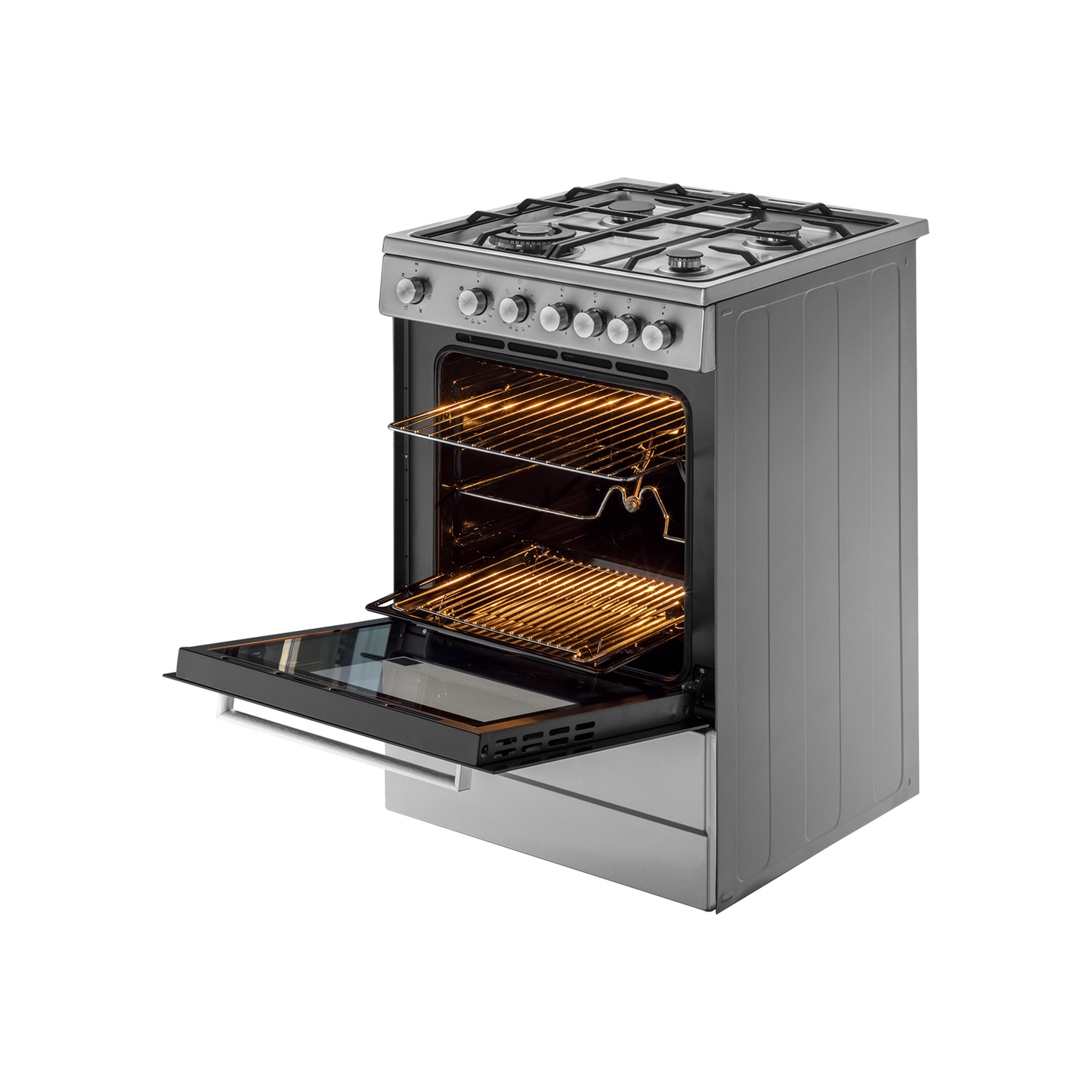 KAB 60 SS Cooking Range with Electric Oven, 4 Gas Burners with One Big Triple Ring Burner