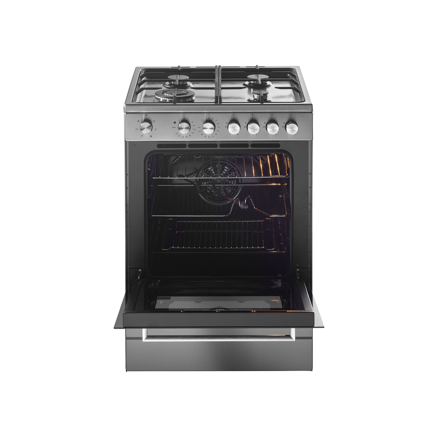 KAB 60 SS Cooking Range with Electric Oven, 4 Gas Burners with One Big Triple Ring Burner