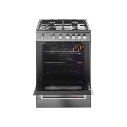 KAB 60 SS Cooking Range with Electric Oven, 4 Gas Burners with One Big Triple Ring Burner