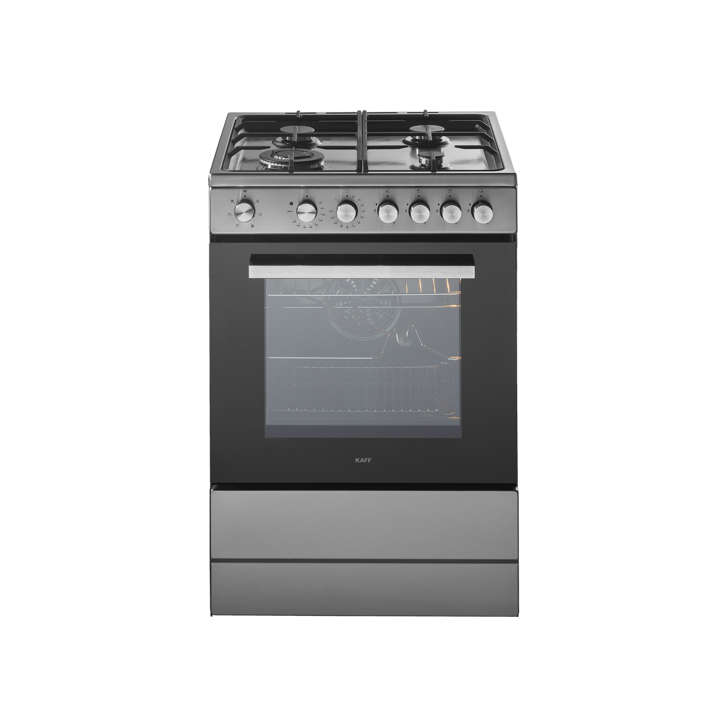 KAB 60 SS Cooking Range with Electric Oven, 4 Gas Burners with One Big Triple Ring Burner