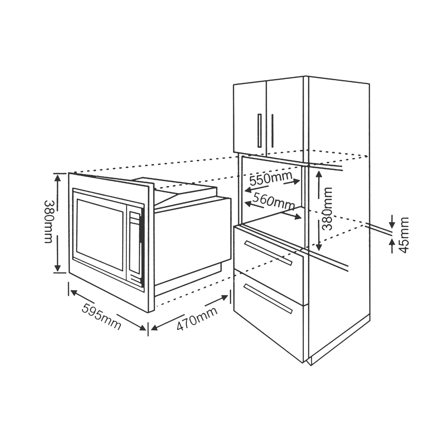 KB5A- 34L Built-in Microwave with Grill & Convection, Child Lock, Digital Display