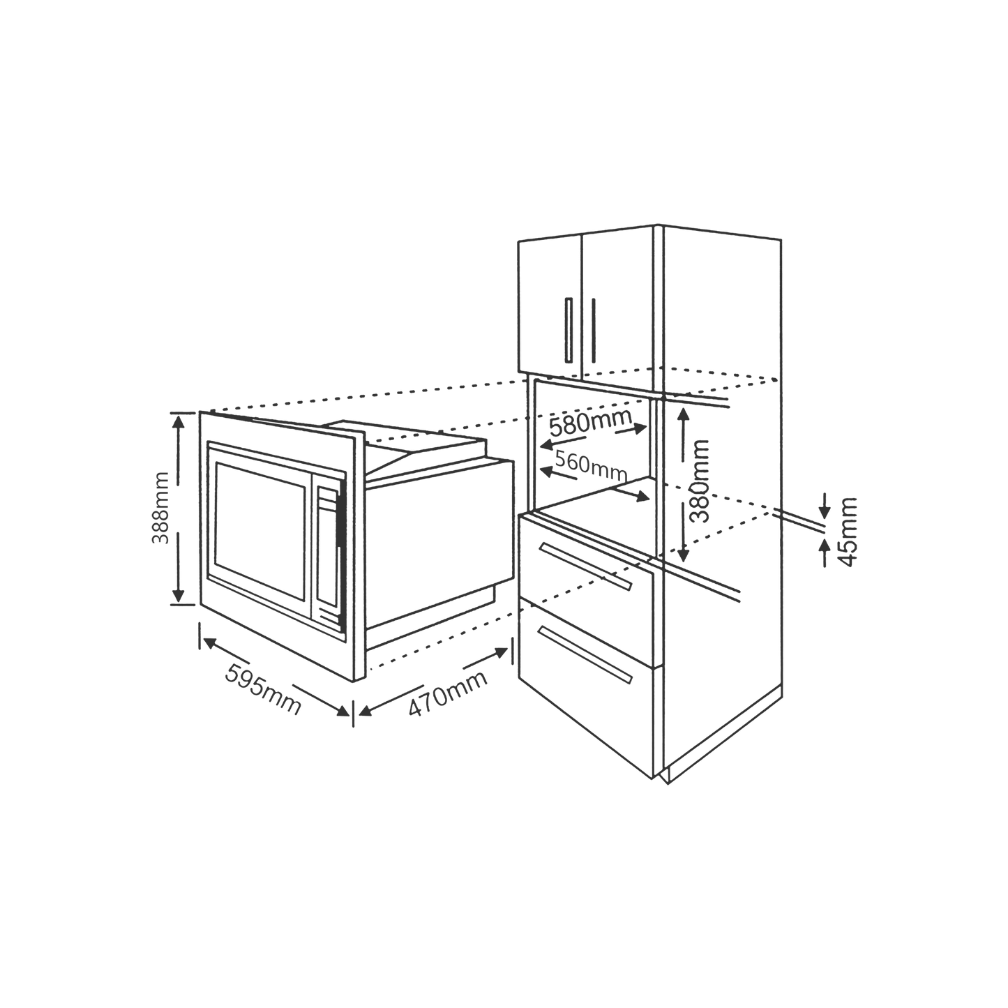 KMW 5PJ - Built in Microwave with 20L Capacity & Child Lock