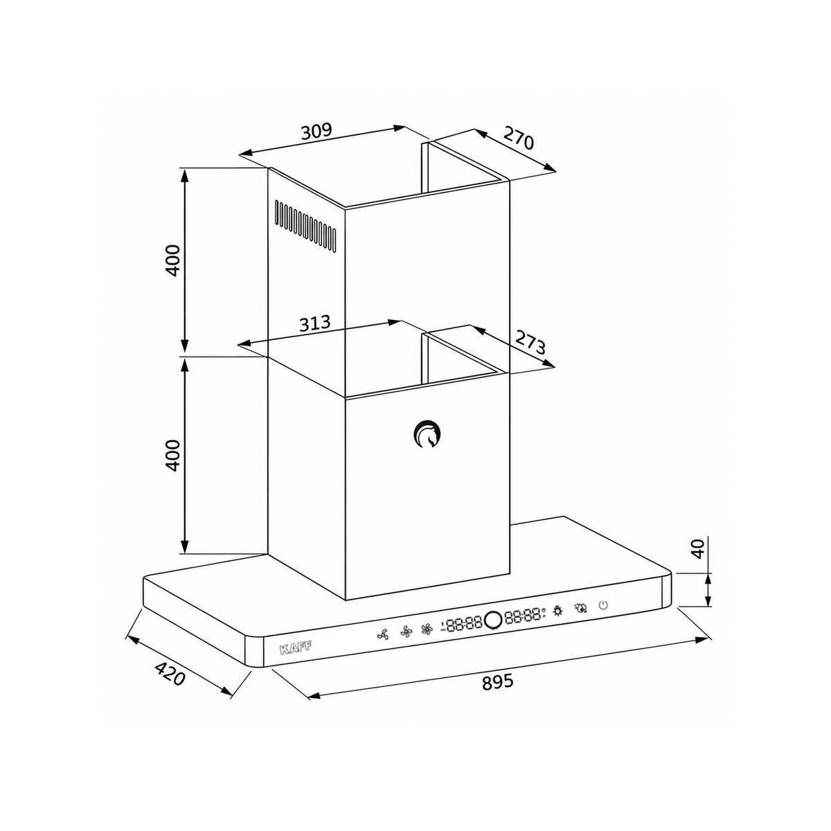90 cm Filterless Auto Clean Chimney with 1500 m³/hr Suction (LANCE 90 DC)