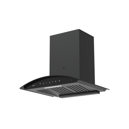 LAZIO DHC 60 - Baffle Filters Chimney, Matt Black Finish