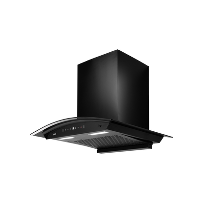 MAINZ DHC 60/75/90 Kitchen Chimney, Black Glass and Digital Display