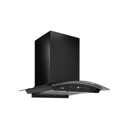 MAINZ DHC 60/75/90 Kitchen Chimney, Black Glass and Digital Display