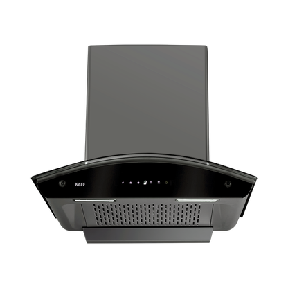 MILL DHC 60 - Wall Mounted Chimney, Front Panel with Black Glass and Digital Display