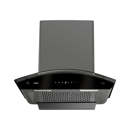 MILL DHC 60 - Wall Mounted Chimney, Front Panel with Black Glass and Digital Display