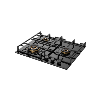 MFBX 603 - 3 Full Brass Burners Built-in Hob with Square Drip Tray, Auto Electric Ignition
