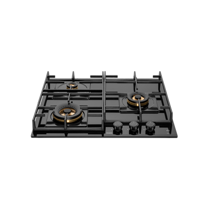 MFBX 603 - 3 Full Brass Burners Built-in Hob with Square Drip Tray, Auto Electric Ignition