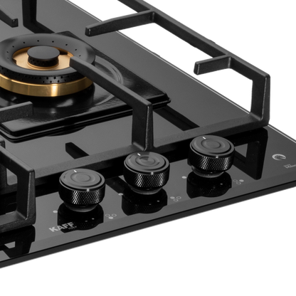 MFBX 603 - 3 Full Brass Burners Built-in Hob with Square Drip Tray, Auto Electric Ignition