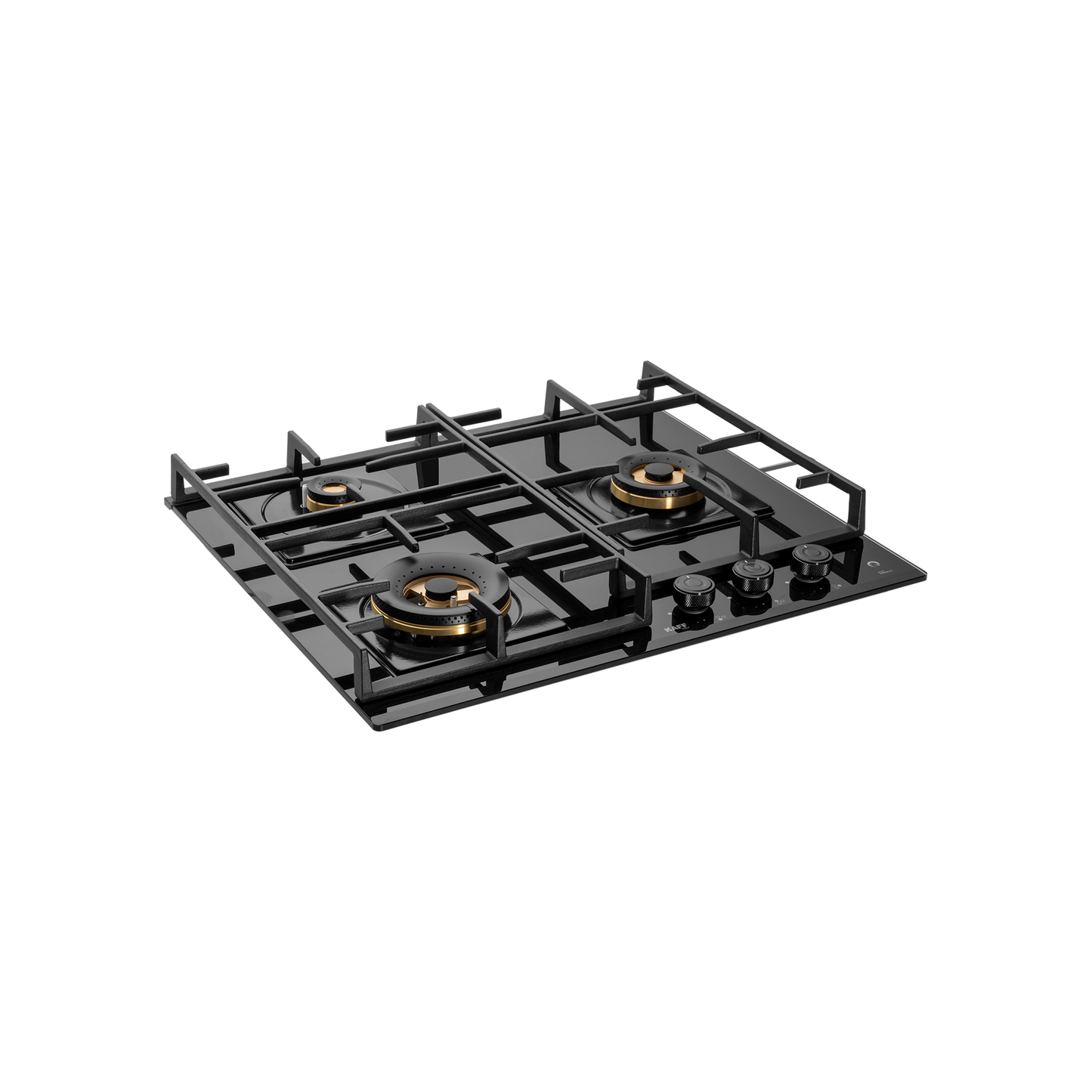 MFBX 604- Built in Hob, 4 Full Brass Burners , Square Drip Tray (Black Shiny Finish)