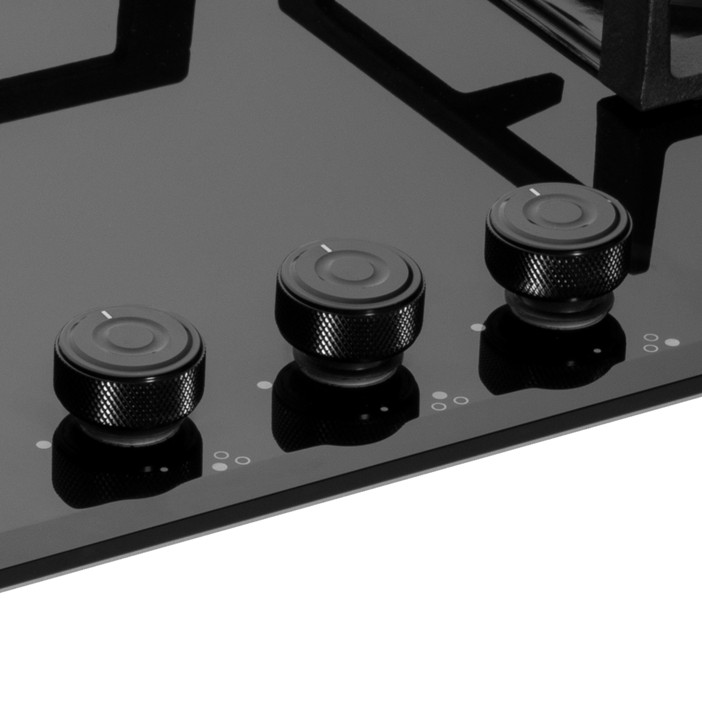 MFBX 604- Built in Hob, 4 Full Brass Burners , Square Drip Tray (Black Shiny Finish)