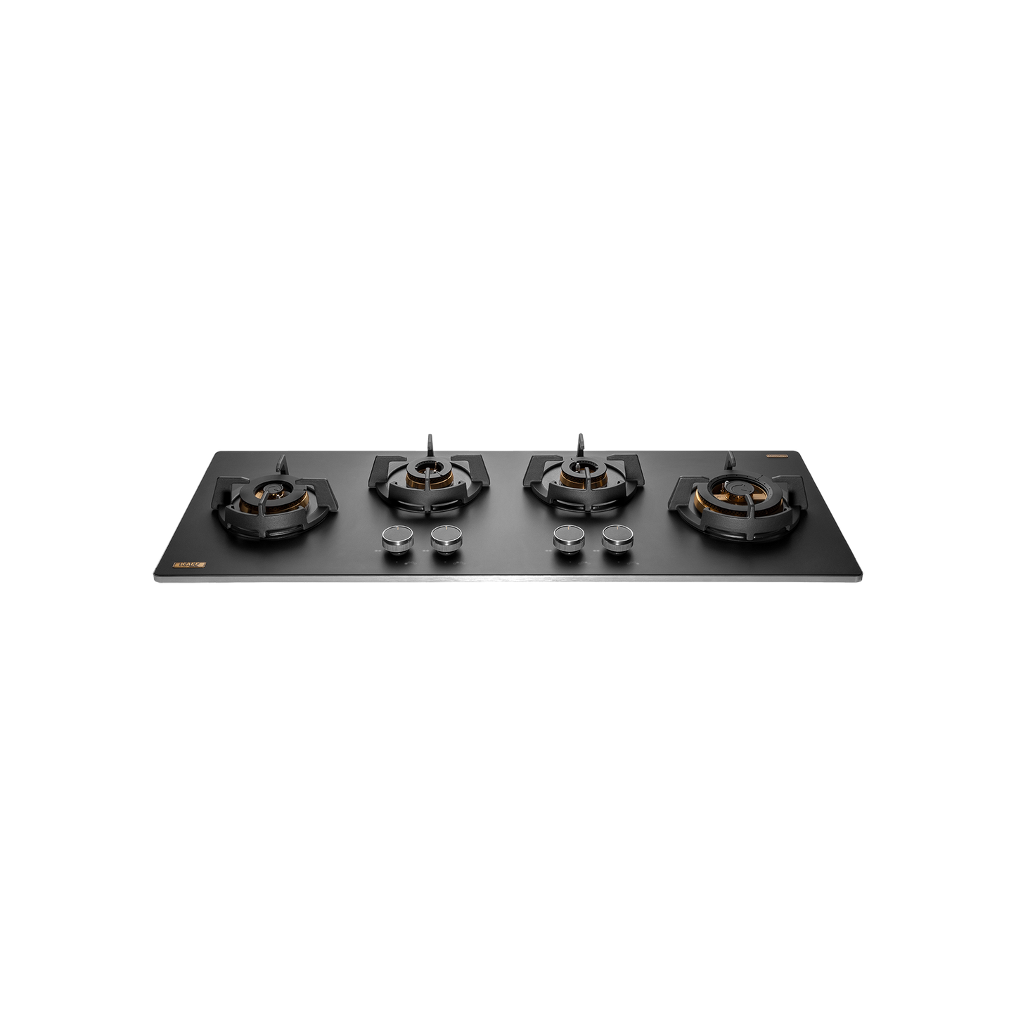 MSM 104 / MSM 104X - 4 Full Brass High Efficiency Burners with FFD Built-In Hob, 8 mm Frosted Black Glass
