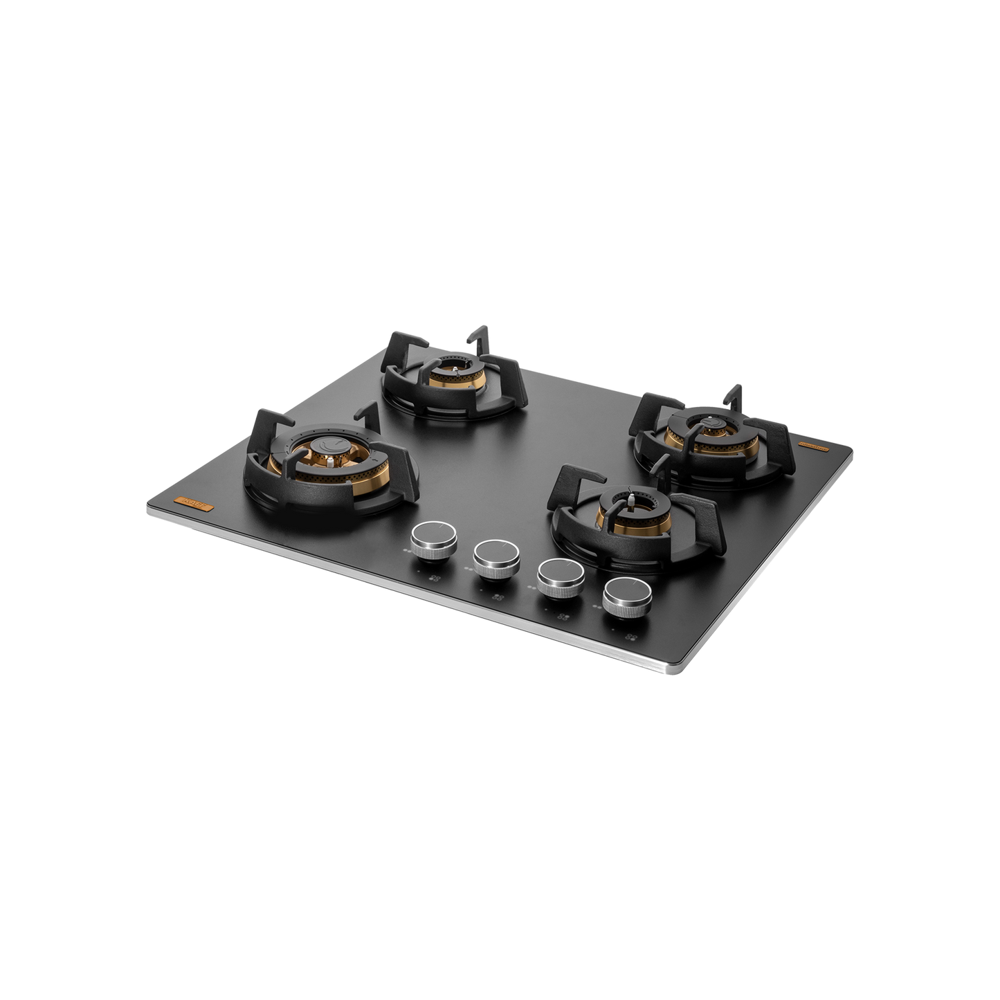 MSM 604 / MSM 604X- Built-In Hob, 4 Full Brass High Efficiency Burners with FFD, Thick Premium Frosted Black Glass