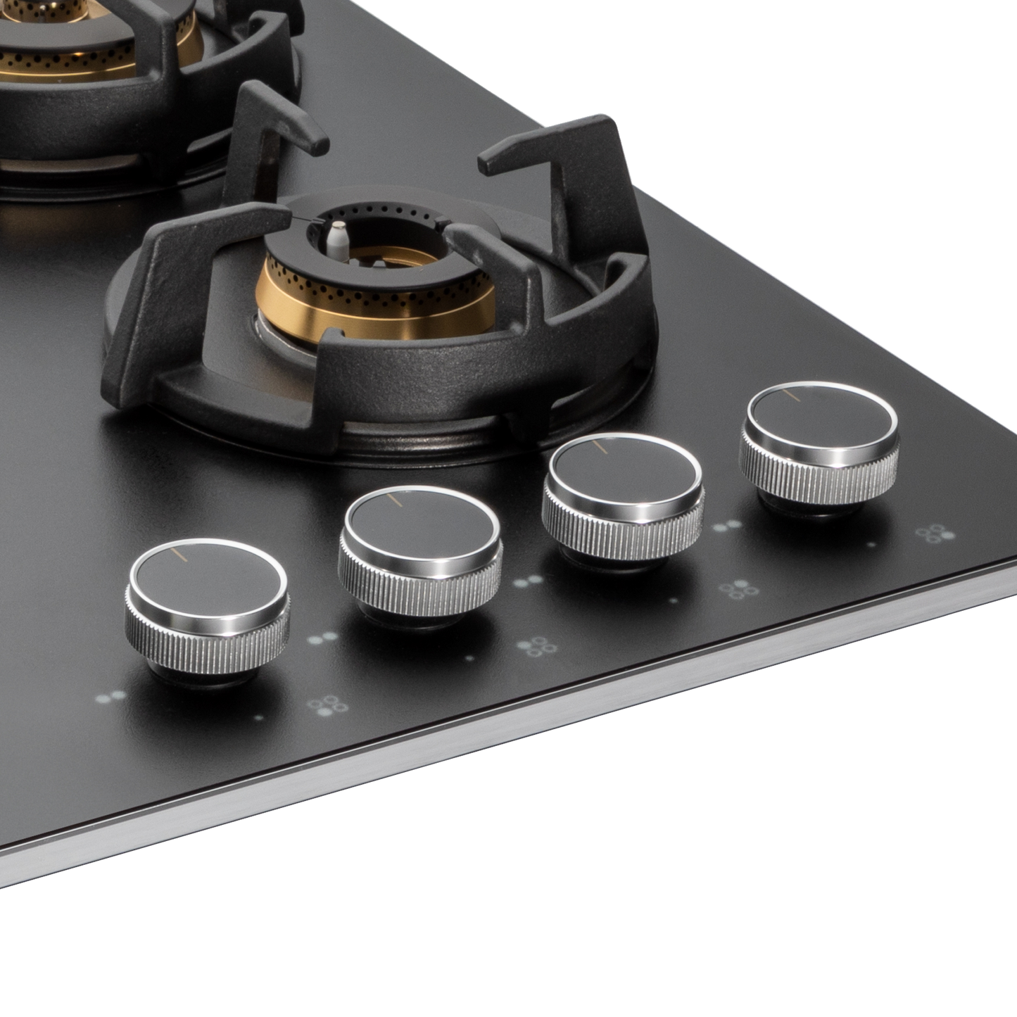 MSM 604 / MSM 604X- Built-In Hob, 4 Full Brass High Efficiency Burners with FFD, Thick Premium Frosted Black Glass