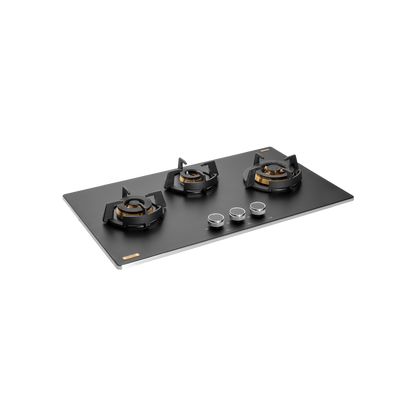 MSM 783 / MSM 783X - 3 Full Brass High Efficiency Burners Built-In Hob, FFD, Decorative SS Moulded Strip