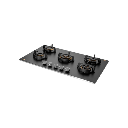 MSM 865 / MSM 865X- Built-In Hob with Efficient 5 Brass Burners, 8 mm Frosted Black Glass