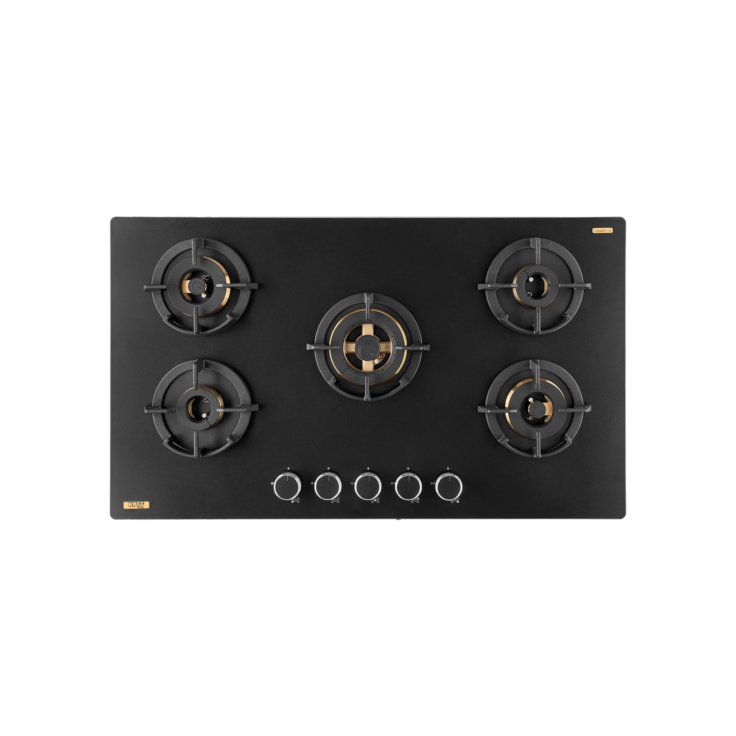 MSM 865 / MSM 865X- Built-In Hob with Efficient 5 Brass Burners, 8 mm Frosted Black Glass