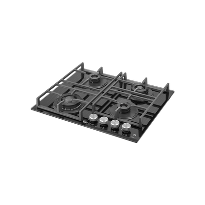 NVH 604 - Built-in Hob with 4 High Efficiency Full Brass Burners, Heavy Duty Cast Iron Pan Support