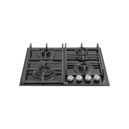 NVH 604 - Built-in Hob with 4 High Efficiency Full Brass Burners, Heavy Duty Cast Iron Pan Support