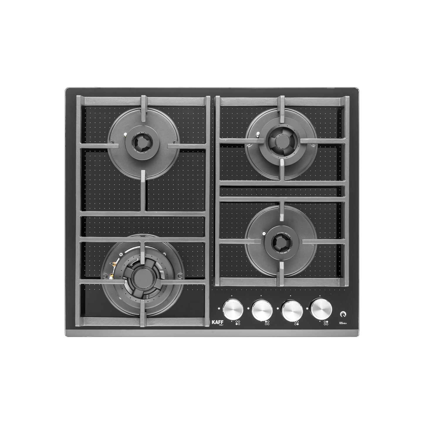 NVH 604 - Built-in Hob with 4 High Efficiency Full Brass Burners, Heavy Duty Cast Iron Pan Support