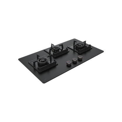 NYG 783B Built in Hob for Kitchen, 3 Full Brass High Efficiency Burners, Auto Ignition