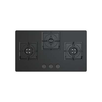 NYG 783B Built in Hob for Kitchen, 3 Full Brass High Efficiency Burners, Auto Ignition