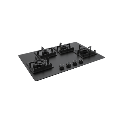 NYG 784B- Built in Hob for Kitchen, Premium Frosted Black Glass with Round Edges, Auto Ignition