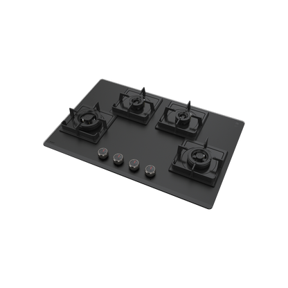NYG 784B- Built in Hob for Kitchen, Premium Frosted Black Glass with Round Edges, Auto Ignition