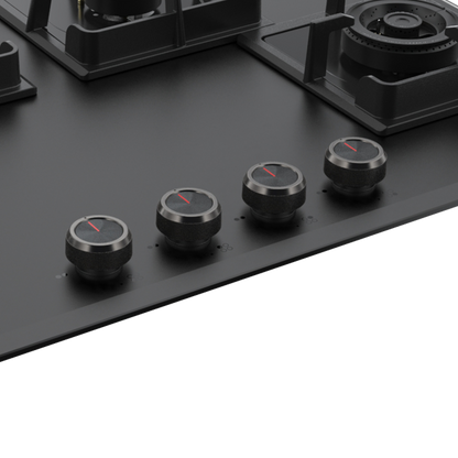 NYG 784B- Built in Hob for Kitchen, Premium Frosted Black Glass with Round Edges, Auto Ignition